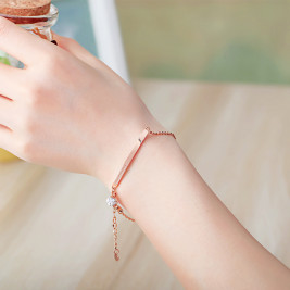 Bratara Shamballa rose gold