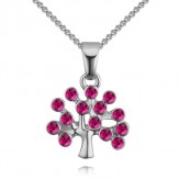 Colier Tree of life silver ciclama