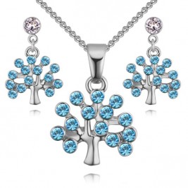 Set Tree of life silver aqua