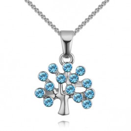 Colier Tree of life silver aqua