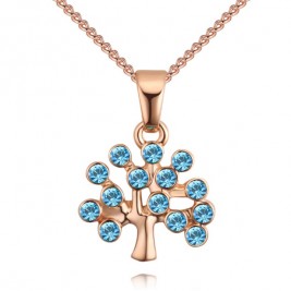 Colier Tree of life gold aqua