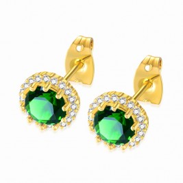 Cercei Zara gold emerald